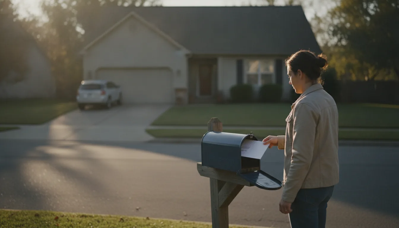 Person checking their curbside mailbox for an unclaimed property letter