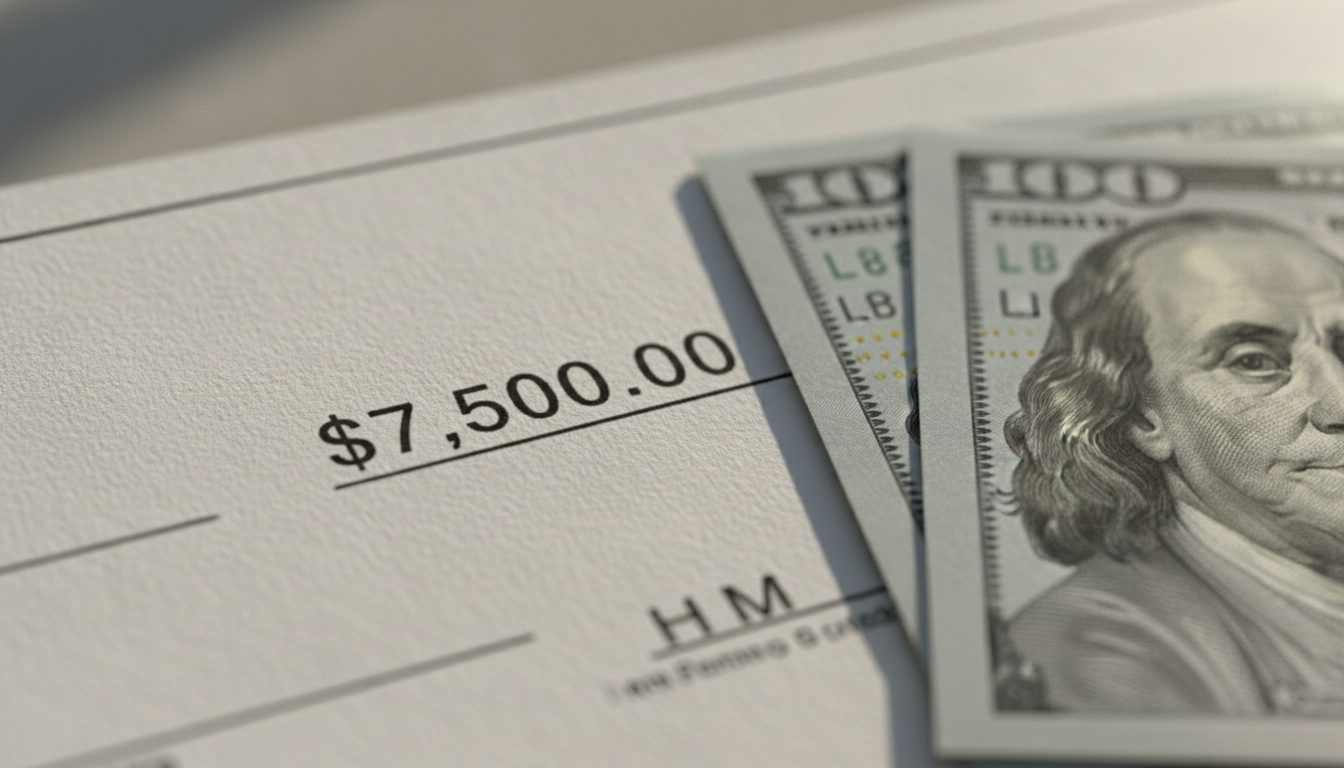 Close-up of a bank check and cash bills representing unclaimed funds