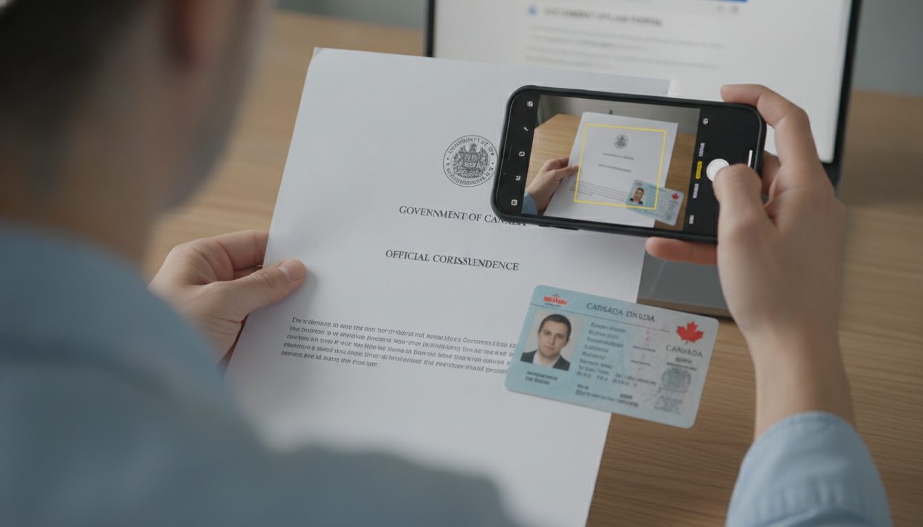 A person holding an ID card and an official letter for document verification.