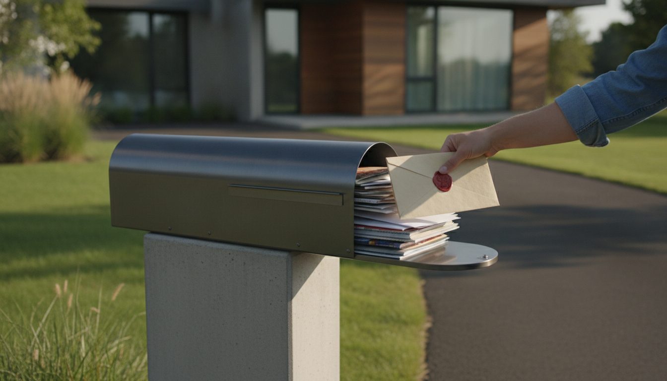 A person retrieving an official check from their mailbox.
