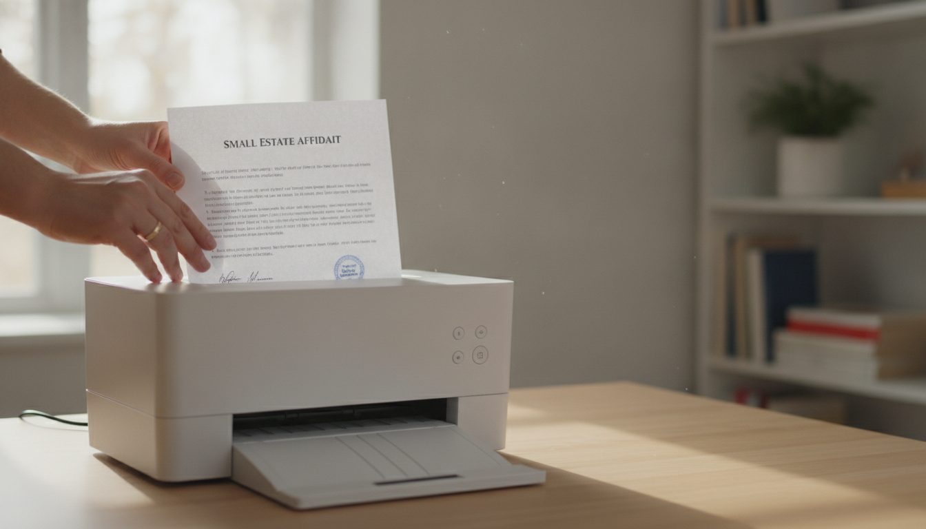 A person digitizing a Small Estate Affidavit for a deceased owner claim
