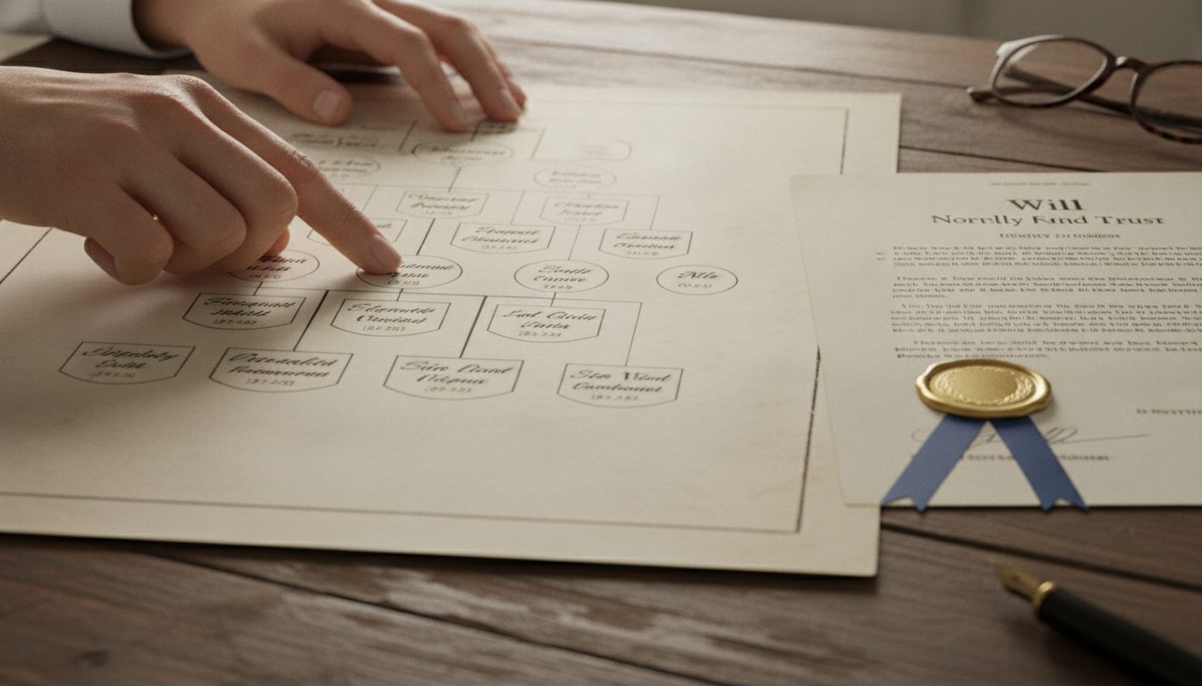 A person identifying their legal standing in the family hierarchy for an inheritance claim