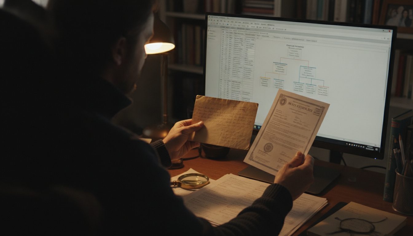 An heir gathering documentation to file a deceased relative's unclaimed property claim.