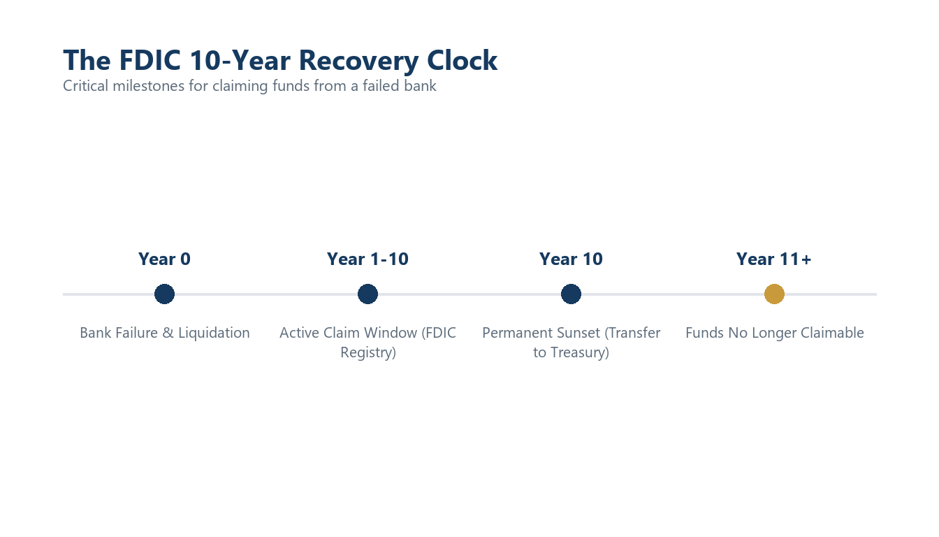 Critical milestones for claiming funds from a failed bank